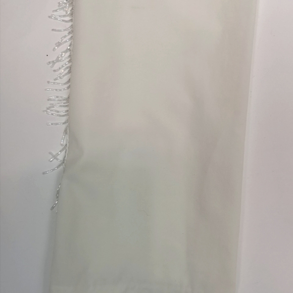 90s White Beaded Fringe Elvis low hip hugger Western Tuxedo Trousers - Picture 14 of 16